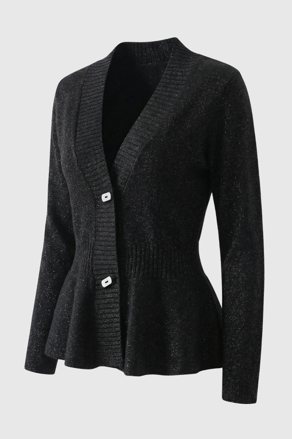 Victoria | Soft Black Cardigan Sweater with Open Front Design - Lumina