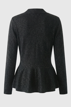 Victoria | Soft Black Cardigan Sweater with Open Front Design - Lumina