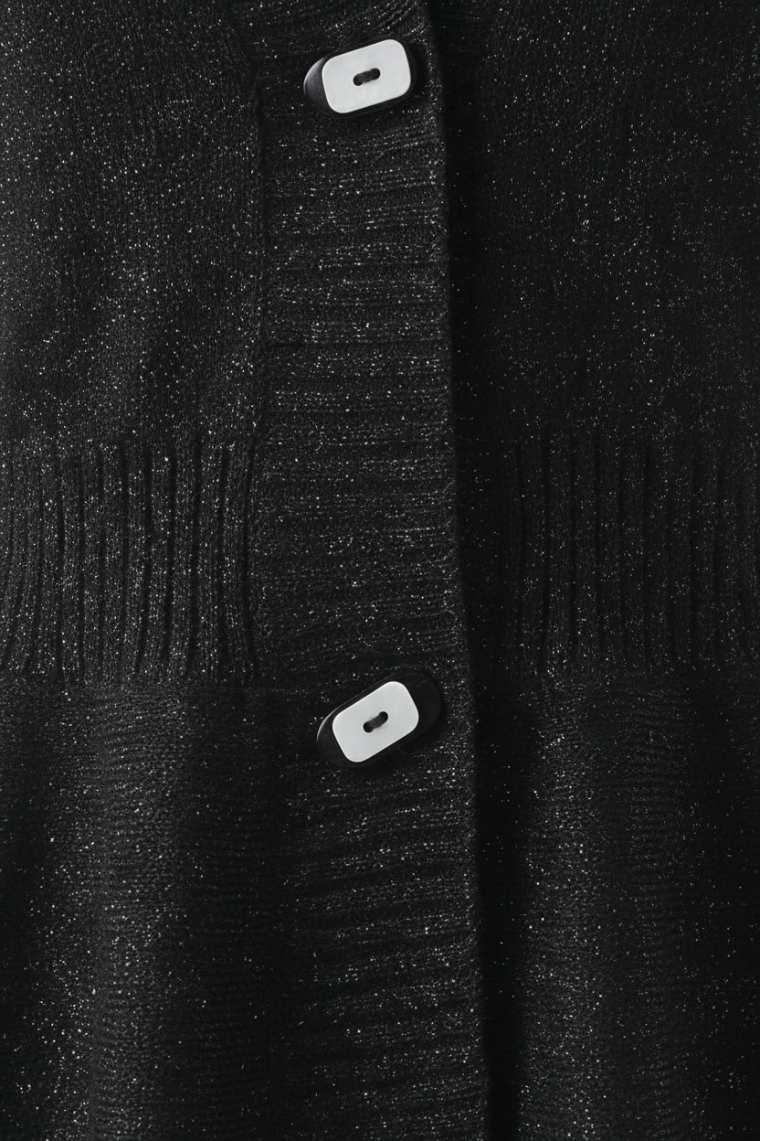Victoria | Soft Black Cardigan Sweater with Open Front Design - Lumina