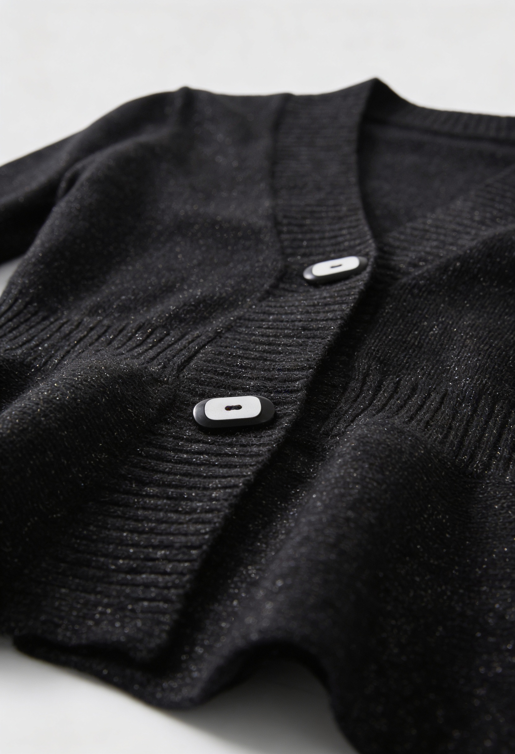 Victoria | Soft Black Cardigan Sweater with Open Front Design - Lumina