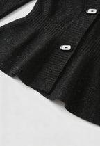 Victoria | Soft Black Cardigan Sweater with Open Front Design - Lumina