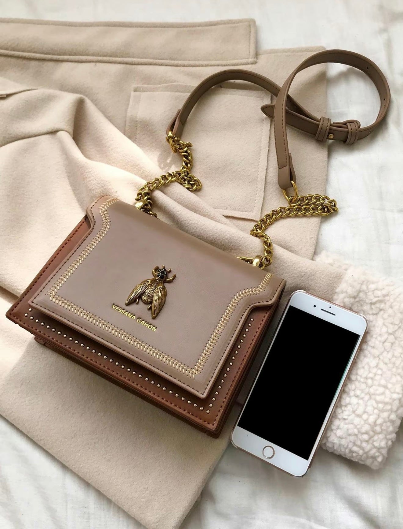 Victoria | Structured Elegant Chain Bag with Chic Detailing - Lumina