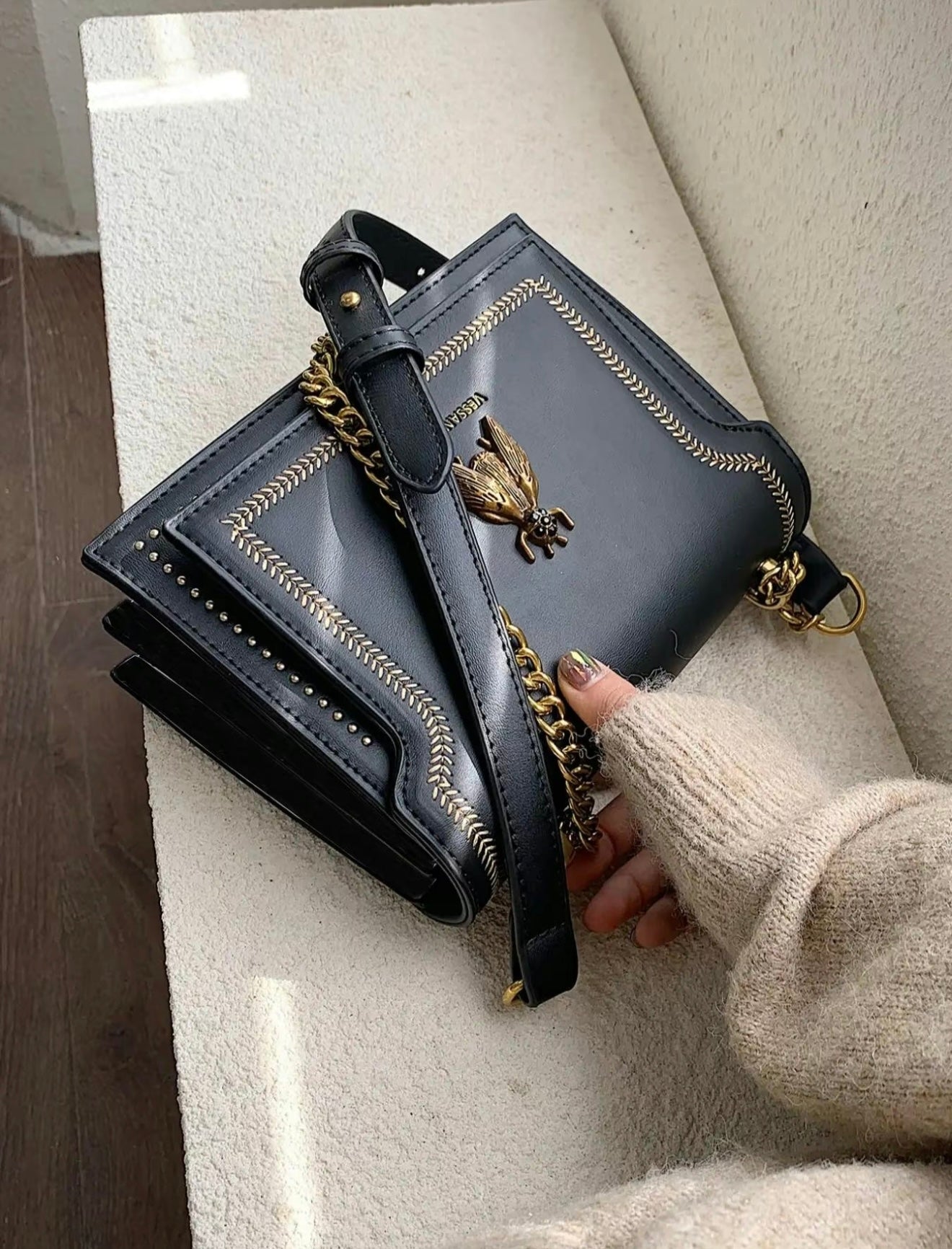 Victoria | Structured Elegant Chain Bag with Chic Detailing - Lumina