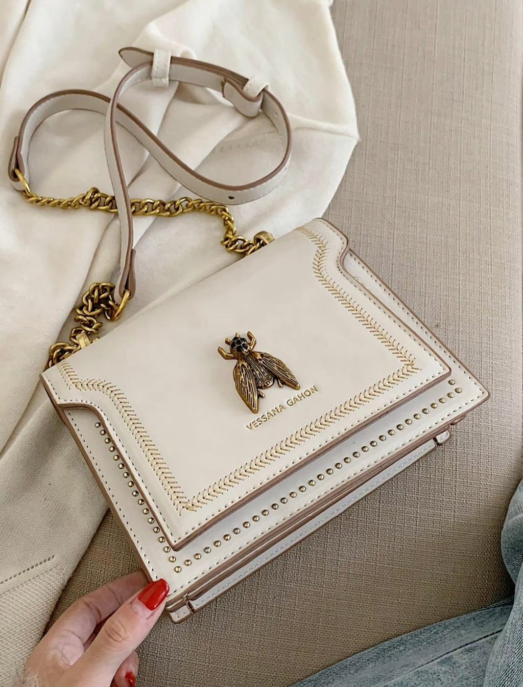 Victoria | Structured Elegant Chain Bag with Chic Detailing - Lumina