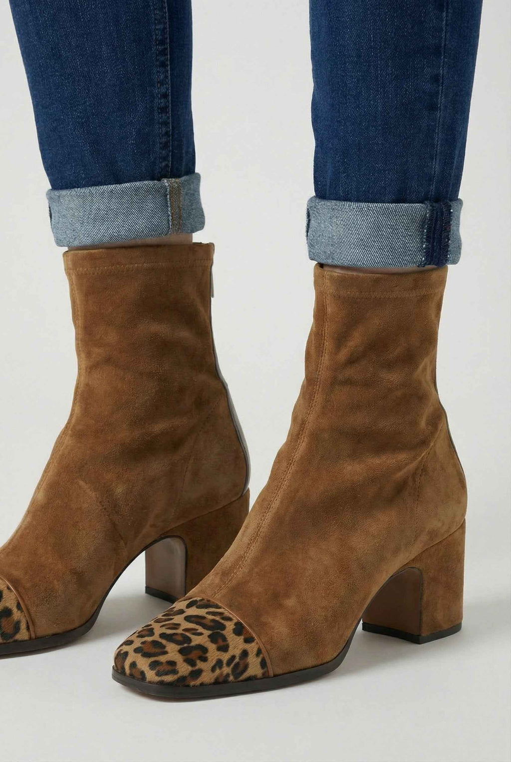 Victoria | Stylish Brown Mid-Calf Boots with Lace Detail - Lumina