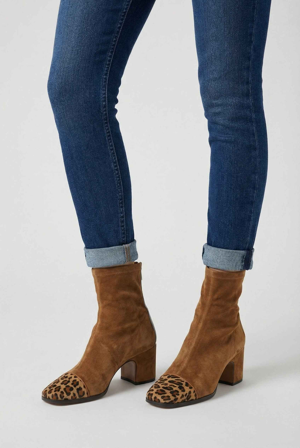 Victoria | Stylish Brown Mid-Calf Boots with Lace Detail - Lumina