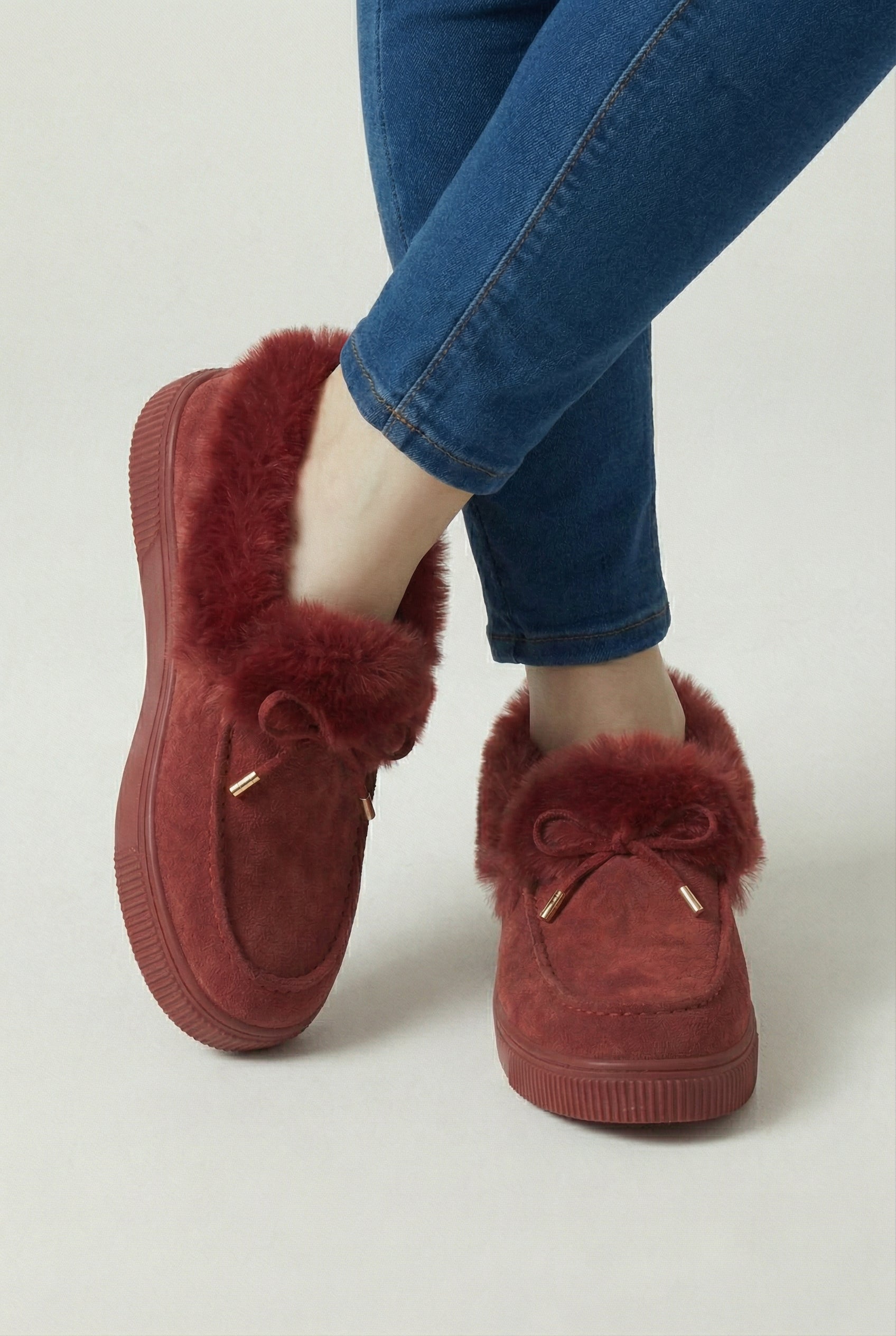 Victoria | Stylish Burgundy Winter Boots with Warm Lining - Lumina