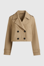 Victoria | Stylish Khaki Windbreaker with Double-Breasted Design - Lumina