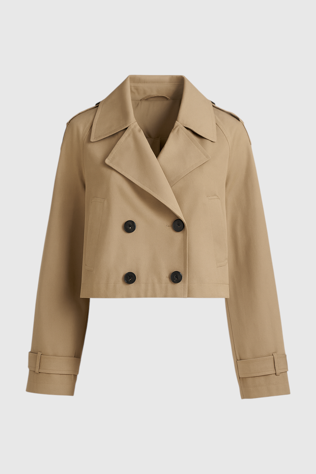 Victoria | Stylish Khaki Windbreaker with Double-Breasted Design - Lumina
