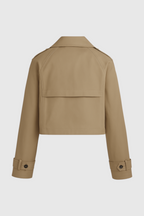 Victoria | Stylish Khaki Windbreaker with Double-Breasted Design - Lumina