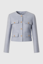 Victoria | Stylish Light Blue Short Jacket with Versatile Design - Lumina