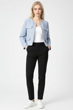 Victoria | Stylish Light Blue Short Jacket with Versatile Design - Lumina