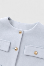 Victoria | Stylish Light Blue Short Jacket with Versatile Design - Lumina