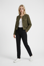 Victoria | Stylish Olive Green Short Jacket with Versatile Design - Lumina