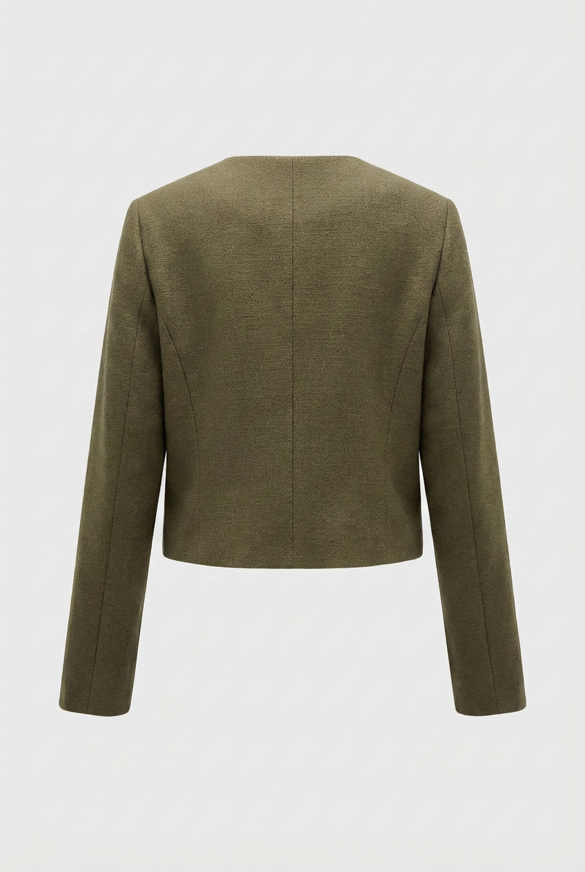 Victoria | Stylish Olive Green Short Jacket with Versatile Design - Lumina