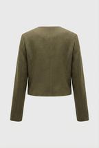Victoria | Stylish Olive Green Short Jacket with Versatile Design - Lumina