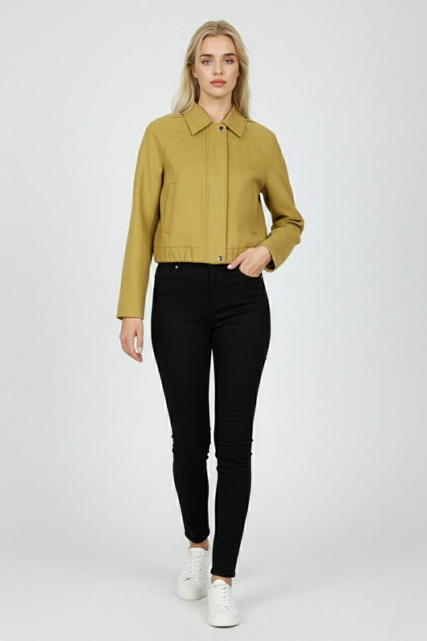 Victoria | Stylish Yellow Bomber Jacket with Trendy Details - Lumina
