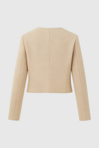 Victoria | Tailored Champagne Short Jacket with Cozy Fit - Lumina