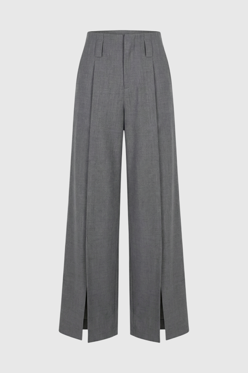 Victoria | Tailored Gray Pleated Trousers with Stretch Comfort - Lumina