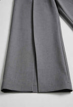 Victoria | Tailored Gray Pleated Trousers with Stretch Comfort - Lumina