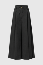 Victoria | Tailored High-Waisted Black Palazzo Pants for Women - Lumina
