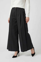 Victoria | Tailored High-Waisted Black Palazzo Pants for Women - Lumina
