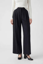 Victoria | Tailored High-Waisted Black Trousers with Comfort Fit - Lumina