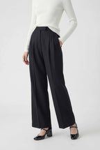 Victoria | Tailored High-Waisted Black Trousers with Comfort Fit - Lumina