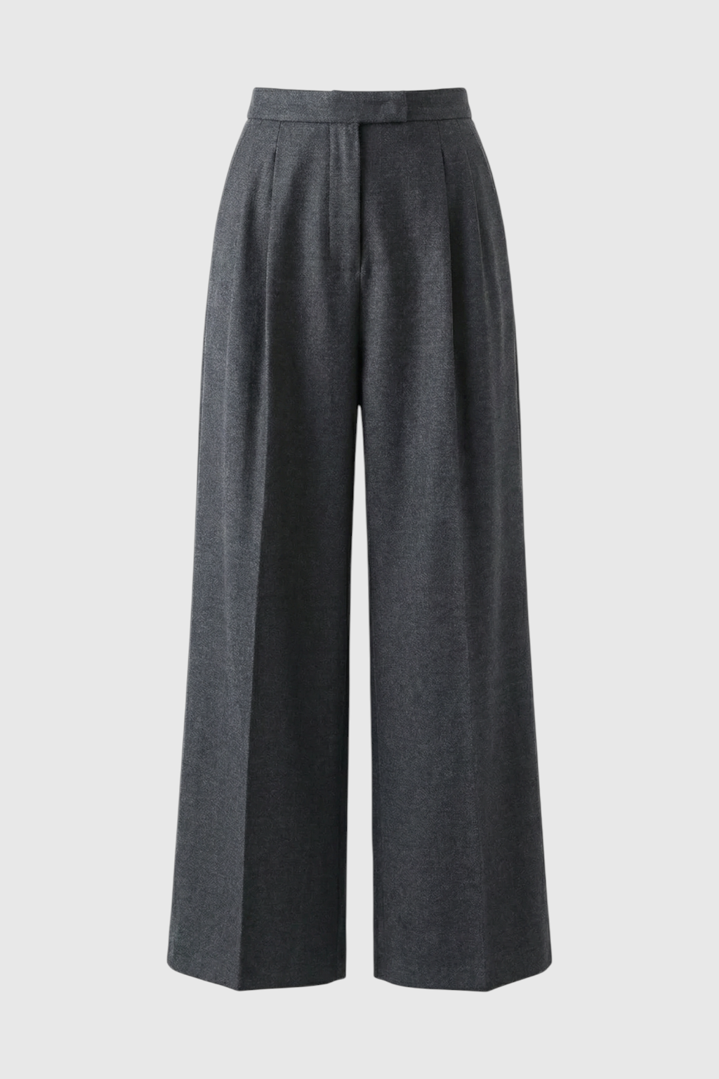 Victoria | Tailored High-Waisted Gray Trousers with Elegant Draping - Lumina