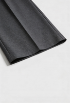 Victoria | Tailored High-Waisted Gray Trousers with Elegant Draping - Lumina