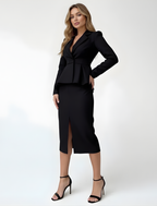 Victoria | Tailored Peplum Blazer with Coordinated Skirt Set - Lumina