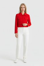 Victoria | Trendy Cropped Button Jacket with Flattering Fit - Lumina