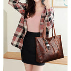 Victoria | Vintage-Inspired Spacious Tote Bag with Keychain Accent - Lumina