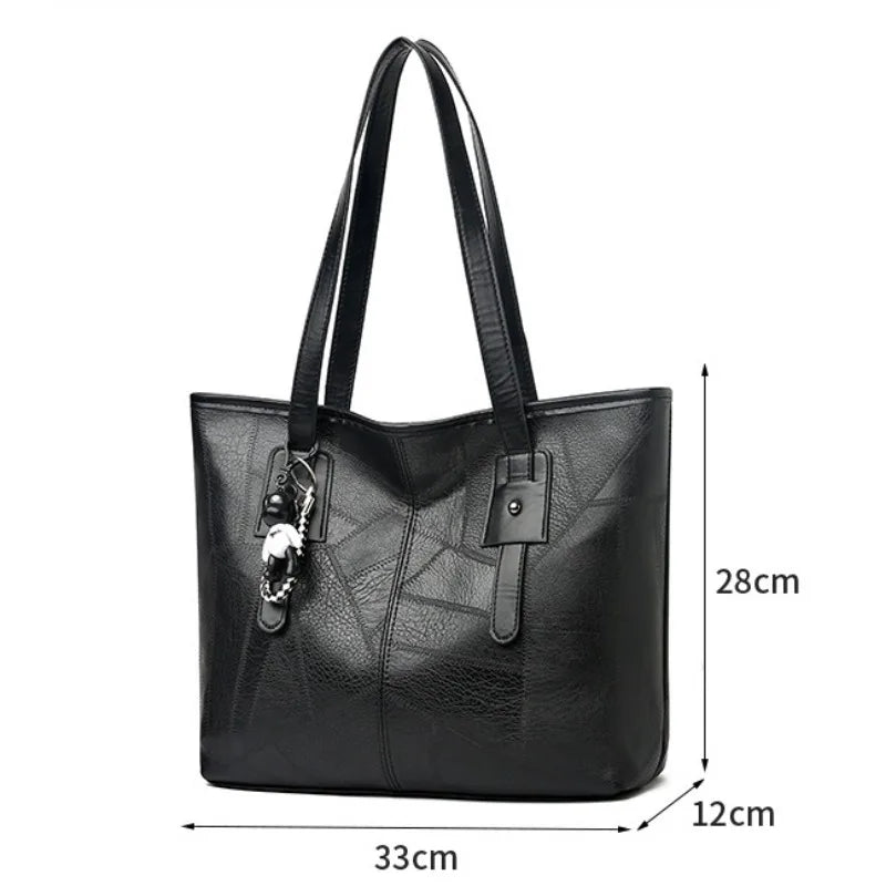 Victoria | Vintage-Inspired Spacious Tote Bag with Keychain Accent - Lumina